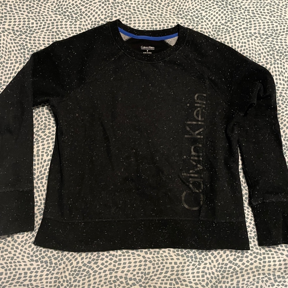Black cropped Calvin Klein crew neck